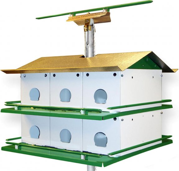 MSS12R - Purple Martin House Complete W/ 14' Pole (Made In USA) - Click Image to Close