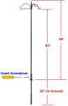 (image for) FP5TEM3 - 3 Arm "High Value" Bird Feeder Pole Set - USA
