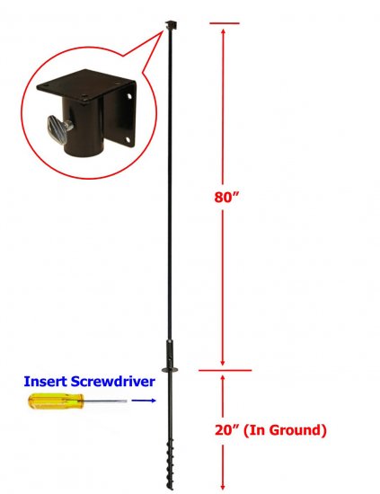 (image for) FP5TBB - 5 Pc Bluebird Pole Set with Twist In Ground Socket