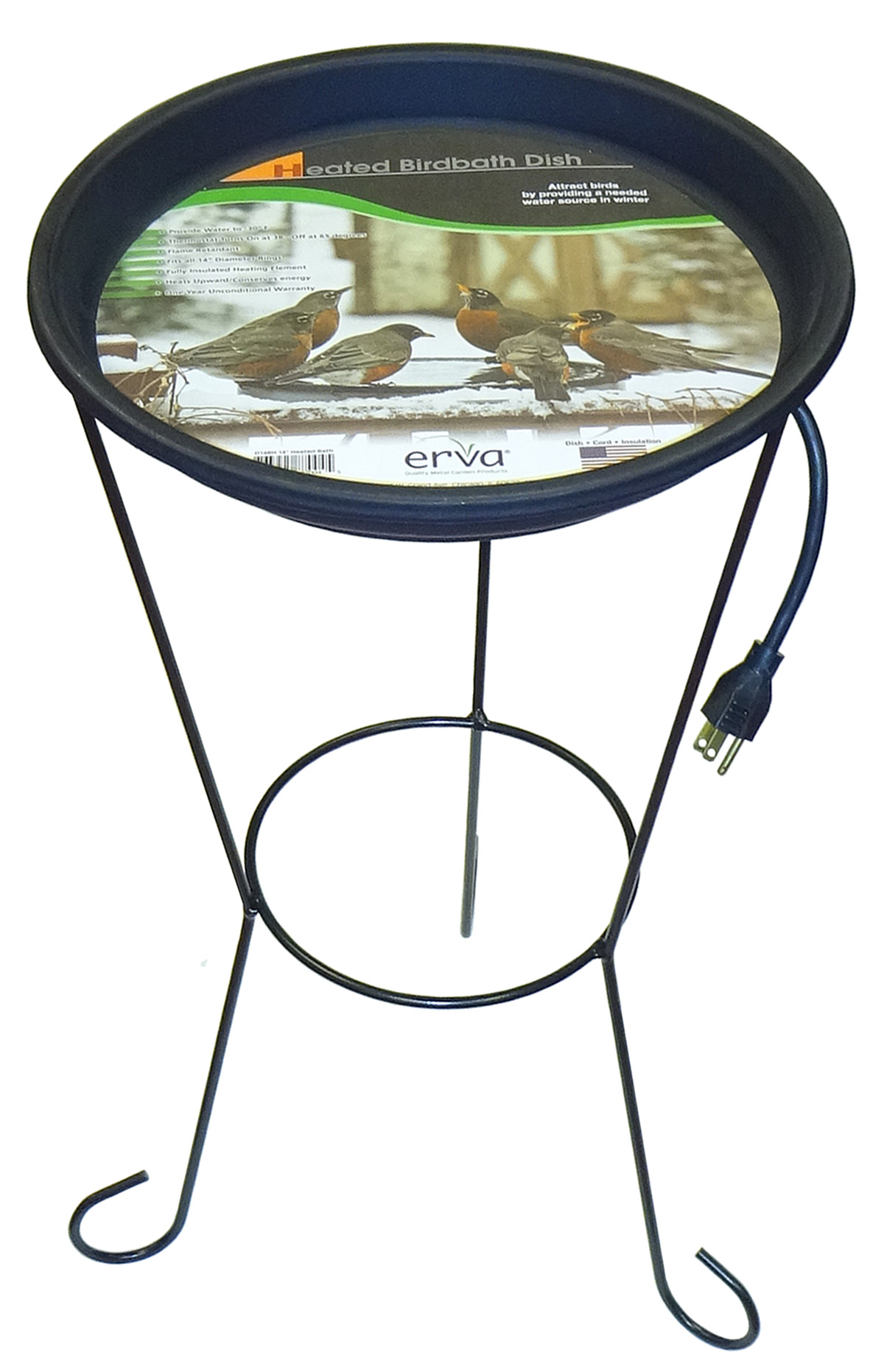 (image for) BATHP3H - Wire Patio Bath With HEATED Black 14" Dish